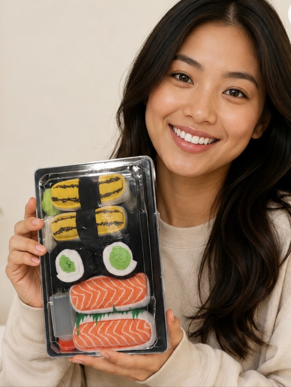 🌽 NWT Sushi Socks Box Muli-color Sushi-Themed Fish Sock Set Women Size 5.5-9